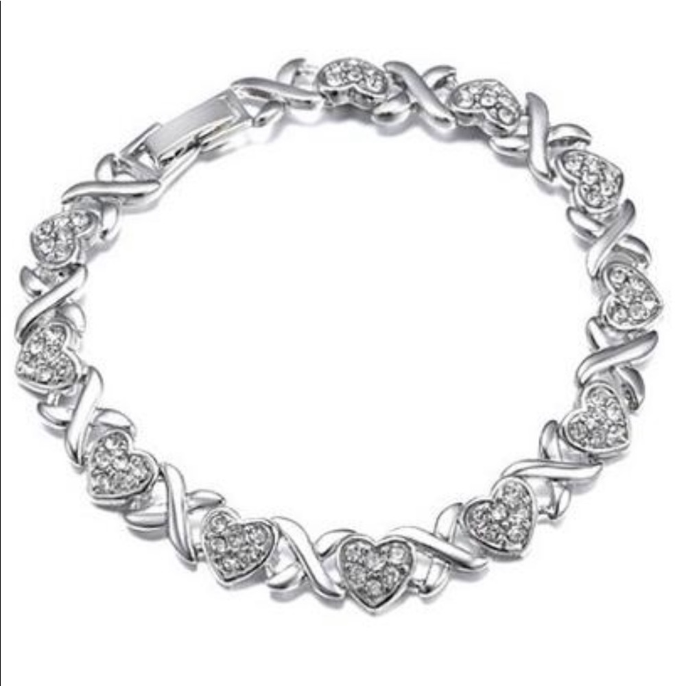 Hugs and Kisses Tennis Bracelet with Swarovski